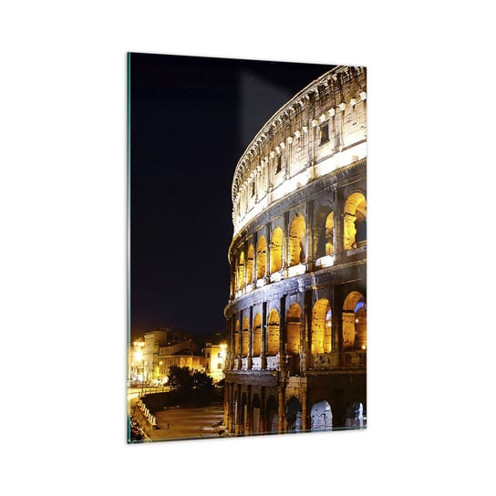 Obraz na szkle - Igrzyska czas zacząć - 80x120cm - Architektura Rzym Koloseum - Nowoczesny szklany obraz na ścianę do salonu do sypialni ARTTOR ARTTOR