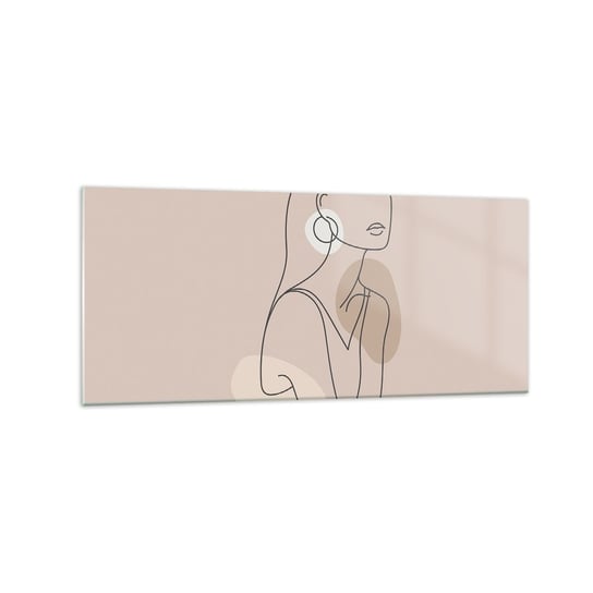 Obraz na szkle - Ikona dziewczęcości - 120x50cm - Abstrakcja Kobieta Grafika - Nowoczesny szklany obraz na ścianę do salonu do sypialni ARTTOR ARTTOR