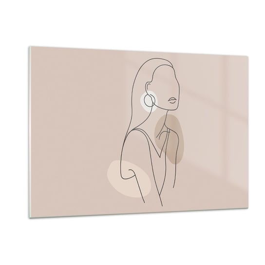 Obraz na szkle - Ikona dziewczęcości - 120x80cm - Abstrakcja Kobieta Grafika - Nowoczesny szklany obraz na ścianę do salonu do sypialni ARTTOR ARTTOR