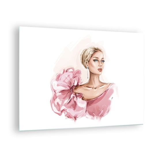 Obraz na szkle - Jak  malowana… - 70x50cm - Kobieta Moda Grafika - Nowoczesny szklany obraz do salonu do sypialni ARTTOR ARTTOR