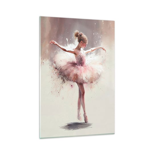 Obraz na szkle - Jak młody ptak - 80x120cm - Baletnica Dziewczynka Sztuka - Nowoczesny szklany obraz na ścianę do salonu do sypialni ARTTOR ARTTOR