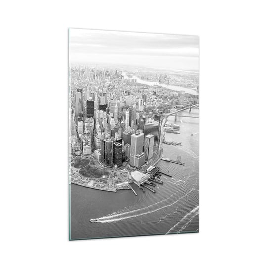 Obraz na szkle - Jak nie pokochać? - 80x120cm - Nowy Jork Krajobraz Architektura - Nowoczesny szklany obraz na ścianę do salonu do sypialni ARTTOR ARTTOR