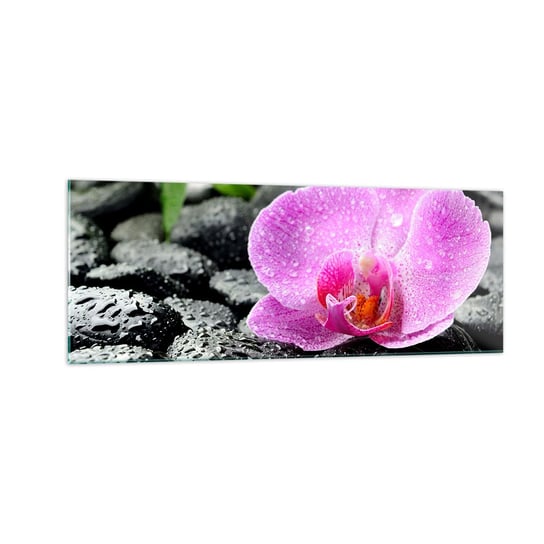 Obraz na szkle - Jak otwarte serce - 140x50cm - Kwiaty Orchidea Storczyk - Nowoczesny szklany obraz do salonu do sypialni ARTTOR ARTTOR