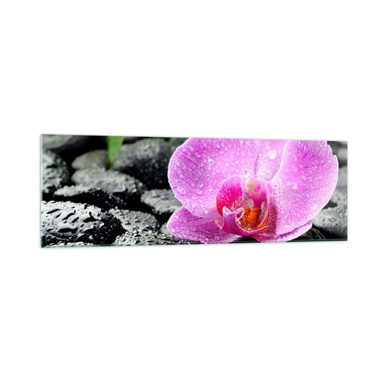 Obraz na szkle - Jak otwarte serce - 160x50cm - Kwiaty Orchidea Storczyk - Nowoczesny foto szklany obraz do salonu do sypialni ARTTOR ARTTOR