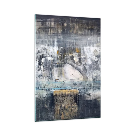 Obraz na szkle - Jak po lodzie, jak po grudzie - 80x120cm - Abstrakcja Sztuka Grafika - Nowoczesny szklany obraz na ścianę do salonu do sypialni ARTTOR ARTTOR