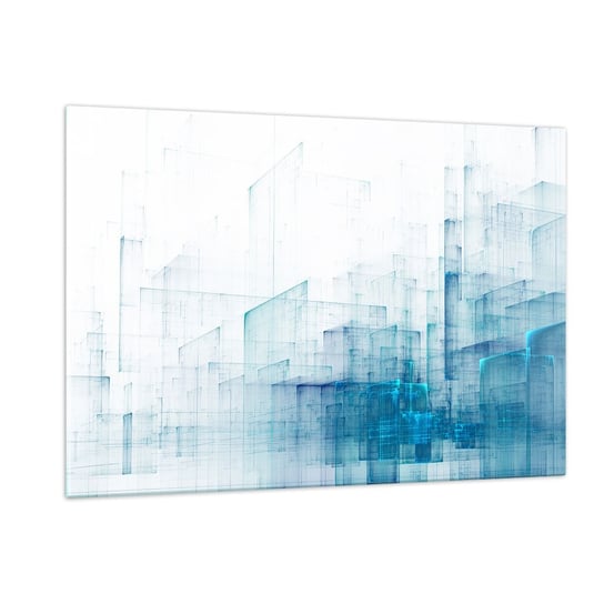 Obraz na szkle - Jak stała się przestrzeń - 120x80cm - 3D Abstrakcja Technologia - Nowoczesny szklany obraz na ścianę do salonu do sypialni ARTTOR ARTTOR