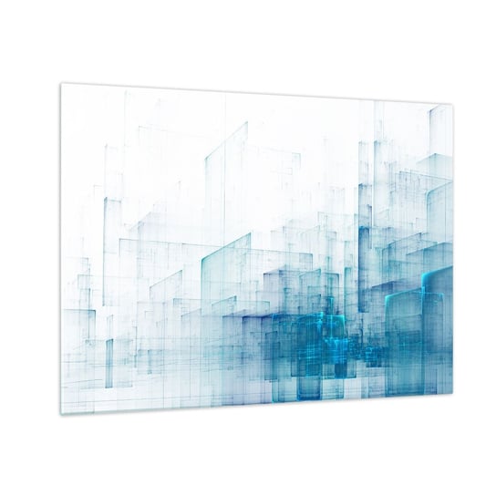 Obraz na szkle - Jak stała się przestrzeń - 70x50cm - 3D Abstrakcja Technologia - Nowoczesny szklany obraz do salonu do sypialni ARTTOR ARTTOR