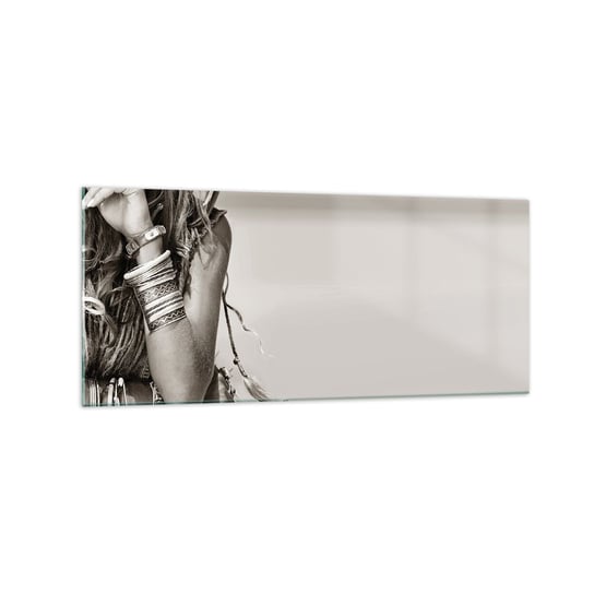 Obraz na szkle - Jak to dziewczyna - 120x50cm - Kobieta Boho Vintage - Nowoczesny szklany obraz na ścianę do salonu do sypialni ARTTOR ARTTOR