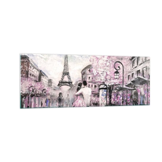 Obraz na szkle - Jak zakochac się, to tylko w… - 140x50cm - Miasto Wieża Eiffla Paryż - Nowoczesny szklany obraz do salonu do sypialni ARTTOR ARTTOR