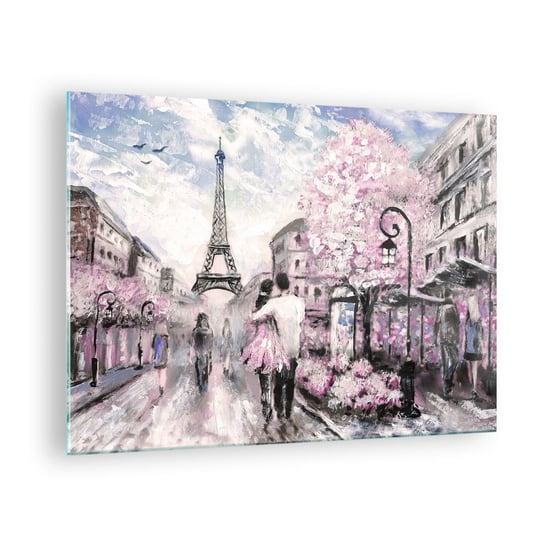 Obraz na szkle - Jak zakochac się, to tylko w… - 70x50cm - Miasto Wieża Eiffla Paryż - Nowoczesny szklany obraz do salonu do sypialni ARTTOR ARTTOR