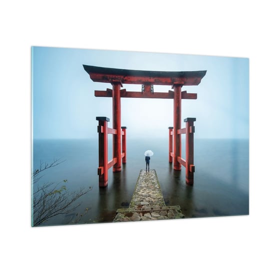 Obraz na szkle - Japońska zaduma - 100x70cm - Azja Świątynia Hakone Japonia - Nowoczesny foto szklany obraz do salonu do sypialni ARTTOR ARTTOR