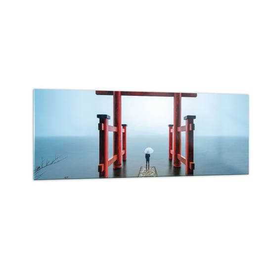 Obraz na szkle - Japońska zaduma - 140x50cm - Azja Świątynia Hakone Japonia - Nowoczesny szklany obraz do salonu do sypialni ARTTOR ARTTOR