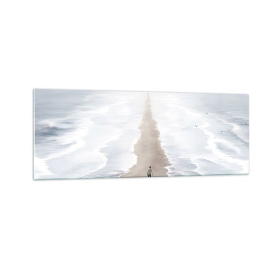 Obraz na szkle - Jasna przyszłość - 140x50cm - Morze Jasny Plaża - Nowoczesny szklany obraz do salonu do sypialni ARTTOR ARTTOR