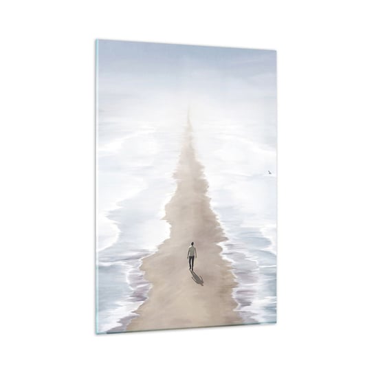 Obraz na szkle - Jasna przyszłość - 80x120cm - Morze Jasny Plaża - Nowoczesny szklany obraz na ścianę do salonu do sypialni ARTTOR ARTTOR