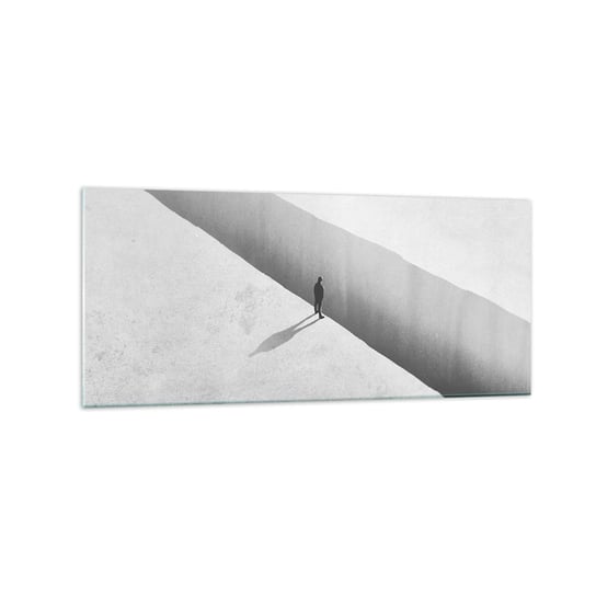 Obraz na szkle - Jasny cel - 120x50cm - Przepaść Minimalizm Człowiek - Nowoczesny szklany obraz na ścianę do salonu do sypialni ARTTOR ARTTOR