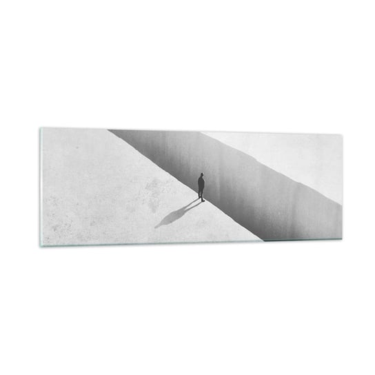 Obraz na szkle - Jasny cel - 90x30cm - Przepaść Minimalizm Człowiek - Nowoczesny szklany obraz do salonu do sypialni ARTTOR ARTTOR