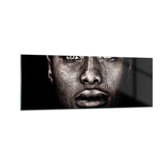 Obraz na szkle - Jedna łza - 140x50cm - Twarz Kobiety Portret Kobiety Afryka - Nowoczesny szklany obraz do salonu do sypialni ARTTOR ARTTOR