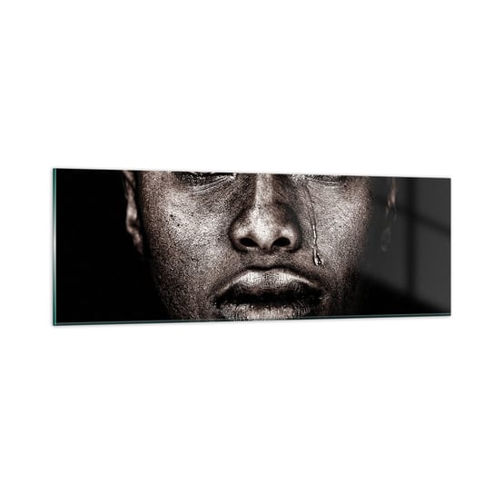 Obraz na szkle - Jedna łza - 90x30cm - Twarz Kobiety Portret Kobiety Afryka - Nowoczesny szklany obraz do salonu do sypialni ARTTOR ARTTOR