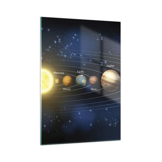 Obraz na szkle - Jedna z dziesięciu - 50x70cm - Kosmos Galaktyka Układ Słoneczny - Nowoczesny szklany obraz do salonu do sypialni ARTTOR ARTTOR