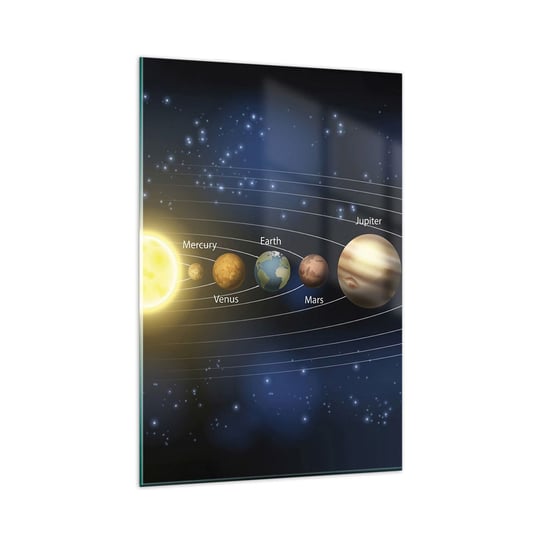 Obraz na szkle - Jedna z dziesięciu - 80x120cm - Kosmos Galaktyka Układ Słoneczny - Nowoczesny szklany obraz na ścianę do salonu do sypialni ARTTOR ARTTOR