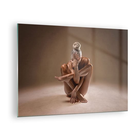 Obraz na szkle - Jedność ciała i ducha - 70x50cm - Ciało Kobieta Modelka - Nowoczesny szklany obraz do salonu do sypialni ARTTOR ARTTOR