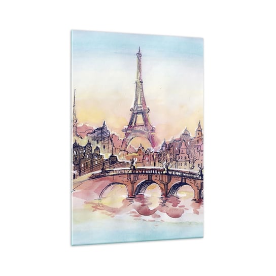 Obraz na szkle - Jedyne takie miasto w świecie - 70x100cm - Miasto Wieża Eiffla Paryż - Nowoczesny foto szklany obraz do salonu do sypialni ARTTOR ARTTOR