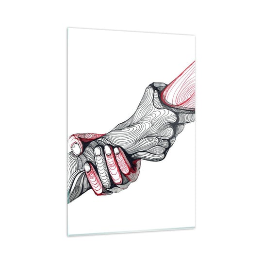 Obraz na szkle - Jesteś w dobrych rękach - 80x120cm - Abstrakcja Ludzie Ręka - Nowoczesny szklany obraz na ścianę do salonu do sypialni ARTTOR ARTTOR