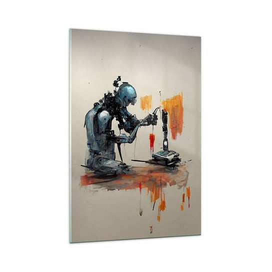 Obraz na szkle - Już jutro… - 70x100cm - Artysta Sztuczna Inteligencja Robot - Nowoczesny foto szklany obraz do salonu do sypialni ARTTOR ARTTOR