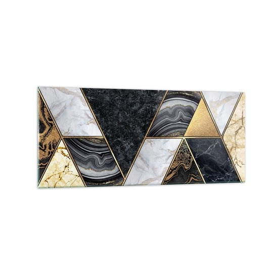 Obraz na szkle - Kamień przy kamieniu - 120x50cm - Glamour Elegancki Marmur - Nowoczesny szklany obraz na ścianę do salonu do sypialni ARTTOR ARTTOR