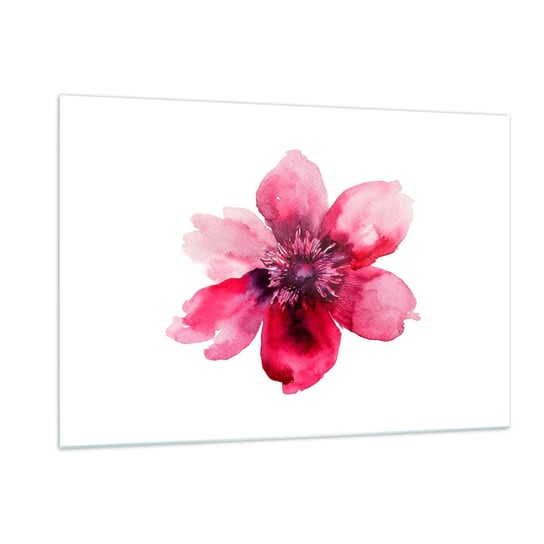Obraz na szkle - Karminowy wonny pocałunek - 120x80cm - Kwiat Akwarele Grafika - Nowoczesny szklany obraz na ścianę do salonu do sypialni ARTTOR ARTTOR