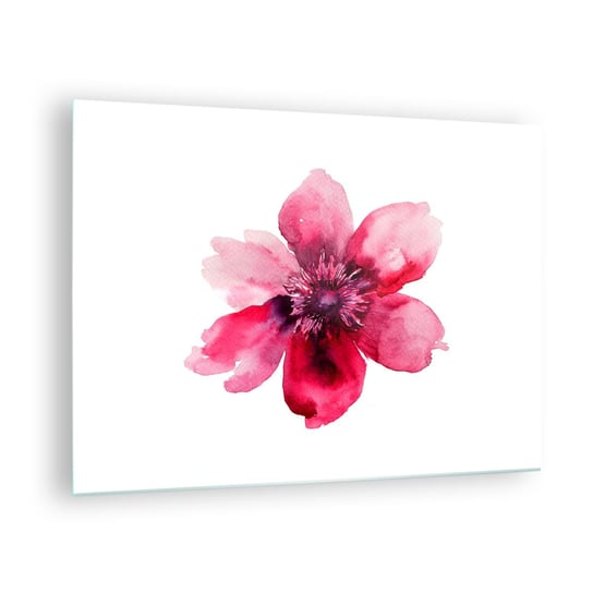 Obraz na szkle - Karminowy wonny pocałunek - 70x50cm - Kwiat Akwarele Grafika - Nowoczesny szklany obraz do salonu do sypialni ARTTOR ARTTOR