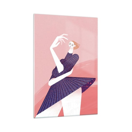 Obraz na szkle - Każdy krok tanecznym pas - 70x100cm - Sukienka Kobieta Surrealizm - Nowoczesny foto szklany obraz do salonu do sypialni ARTTOR ARTTOR
