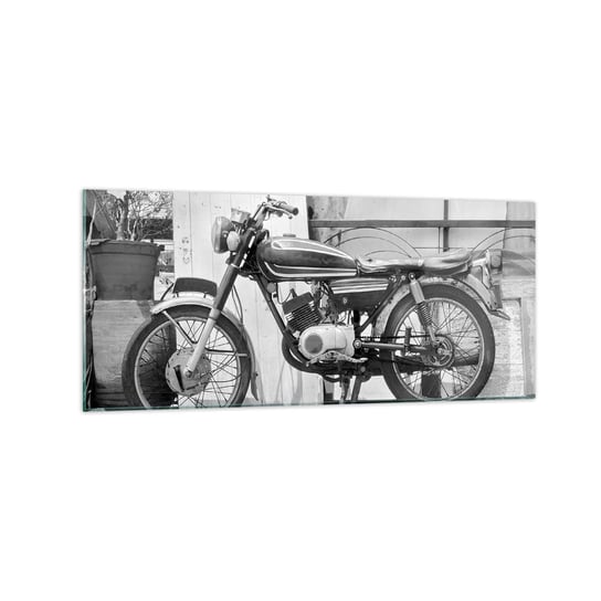 Obraz na szkle - Klasyka ponad wszystko - 120x50cm - Motocykl Vintage Motor Podróż - Nowoczesny szklany obraz na ścianę do salonu do sypialni ARTTOR ARTTOR