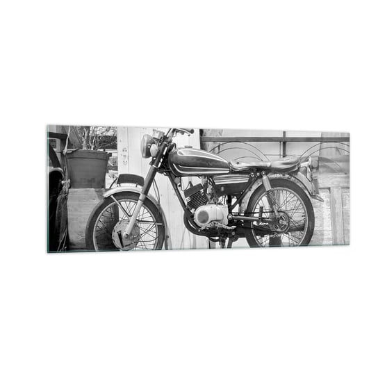 Obraz na szkle - Klasyka ponad wszystko - 140x50cm - Motocykl Vintage Motor Podróż - Nowoczesny szklany obraz do salonu do sypialni ARTTOR ARTTOR