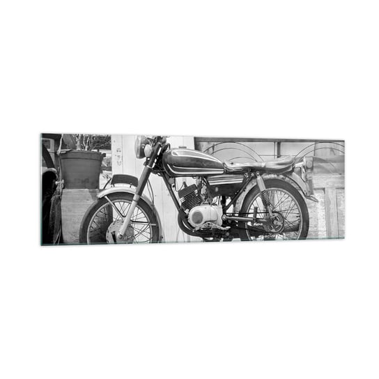 Obraz na szkle - Klasyka ponad wszystko - 160x50cm - Motocykl Vintage Motor Podróż - Nowoczesny foto szklany obraz do salonu do sypialni ARTTOR ARTTOR
