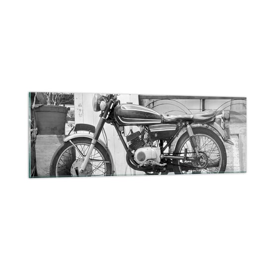Obraz na szkle - Klasyka ponad wszystko - 90x30cm - Motocykl Vintage Motor Podróż - Nowoczesny szklany obraz do salonu do sypialni ARTTOR ARTTOR