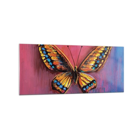 Obraz na szkle - Klejnot natury - 120x50cm - Motyl Sztuka Malarstwo - Nowoczesny szklany obraz na ścianę do salonu do sypialni ARTTOR ARTTOR