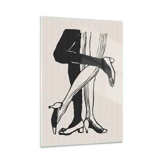 Obraz na szkle - Kobiecy atrybut - 50x70cm - Nogi Para Miłość - Nowoczesny szklany obraz do salonu do sypialni ARTTOR ARTTOR