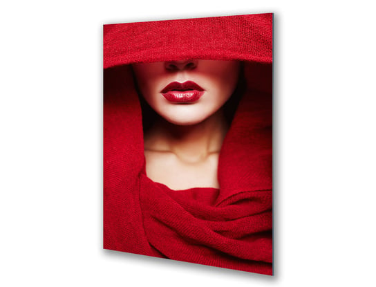Obraz na szkle kobieta czerwień czerwone usta c 83x130 cm Inna marka