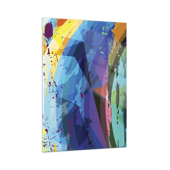 Obraz na szkle - Kolorowy zawrót głowy - 50x70cm - Abstrakcja Sztuka Sztuka Nowoczesna - Nowoczesny szklany obraz do salonu do sypialni ARTTOR ARTTOR