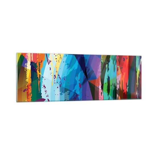 Obraz na szkle - Kolorowy zawrót głowy - 90x30cm - Abstrakcja Sztuka Sztuka Nowoczesna - Nowoczesny szklany obraz do salonu do sypialni ARTTOR ARTTOR