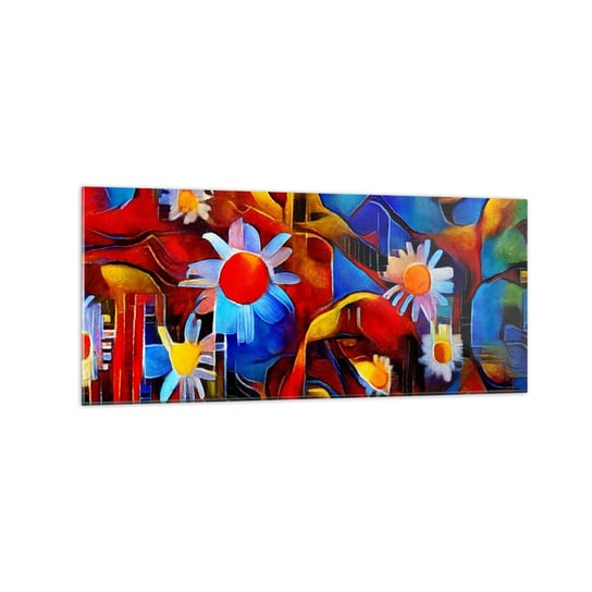 Obraz na szkle - Kolory życia - 120x50cm - Abstrakcja Kubizm Sztuka - Nowoczesny szklany obraz na ścianę do salonu do sypialni ARTTOR ARTTOR