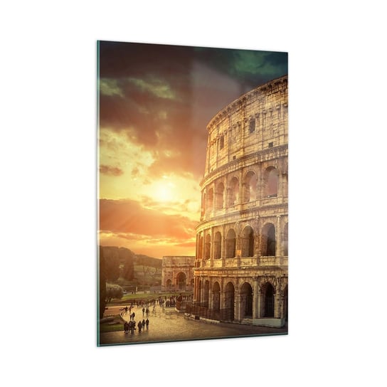 Obraz na szkle - Kolosalne wrażenie - 50x70cm - Koloseum Rzym Architektura - Nowoczesny szklany obraz do salonu do sypialni ARTTOR ARTTOR