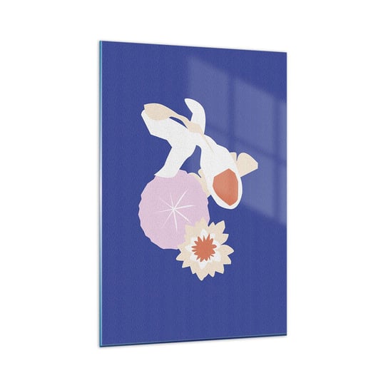 Obraz na szkle - Kompozycja kwiatów i pąków - 80x120cm - Ryba Rafa Koralowa Minimalizm - Nowoczesny szklany obraz na ścianę do salonu do sypialni ARTTOR ARTTOR