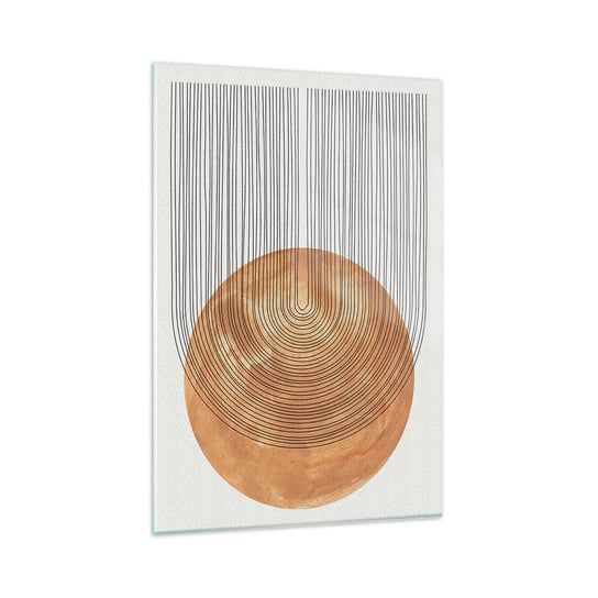 Obraz na szkle - Kompozycja słoneczna - 80x120cm - Boho Słońce Minimalizm - Nowoczesny szklany obraz na ścianę do salonu do sypialni ARTTOR ARTTOR