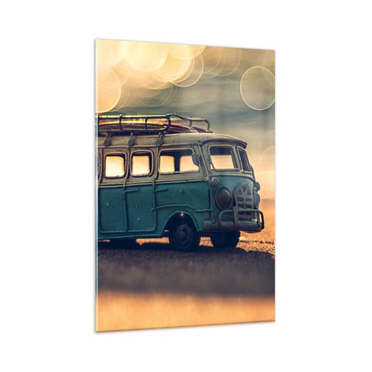 Obraz na szkle - Koniec bożków: pieniądza i pracy - 80x120cm - Motoryzacja Autobus Oldschool - Nowoczesny szklany obraz na ścianę do salonu do sypialni ARTTOR ARTTOR