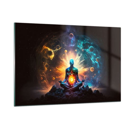 Obraz na szkle - Kosmiczny spokój - 120x80cm - Fantasy Wszechświat Energia - Nowoczesny szklany obraz na ścianę do salonu do sypialni ARTTOR ARTTOR