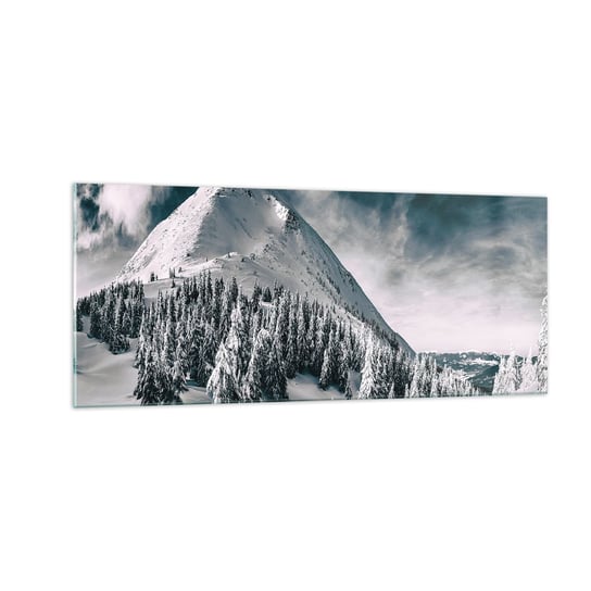 Obraz na szkle - Kraina śniegu i lodu - 100x40cm - Krajobraz Góry Las - Nowoczesny foto szklany obraz do salonu do sypialni ARTTOR ARTTOR