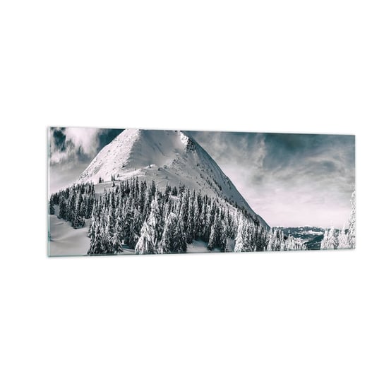 Obraz na szkle - Kraina śniegu i lodu - 140x50cm - Krajobraz Góry Las - Nowoczesny szklany obraz do salonu do sypialni ARTTOR ARTTOR
