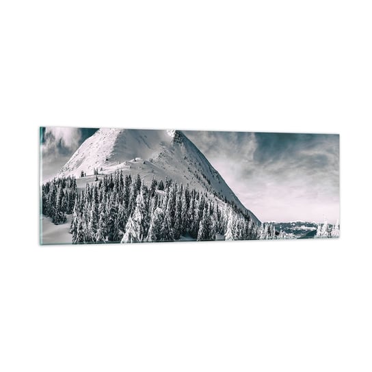 Obraz na szkle - Kraina śniegu i lodu - 90x30cm - Krajobraz Góry Las - Nowoczesny szklany obraz do salonu do sypialni ARTTOR ARTTOR